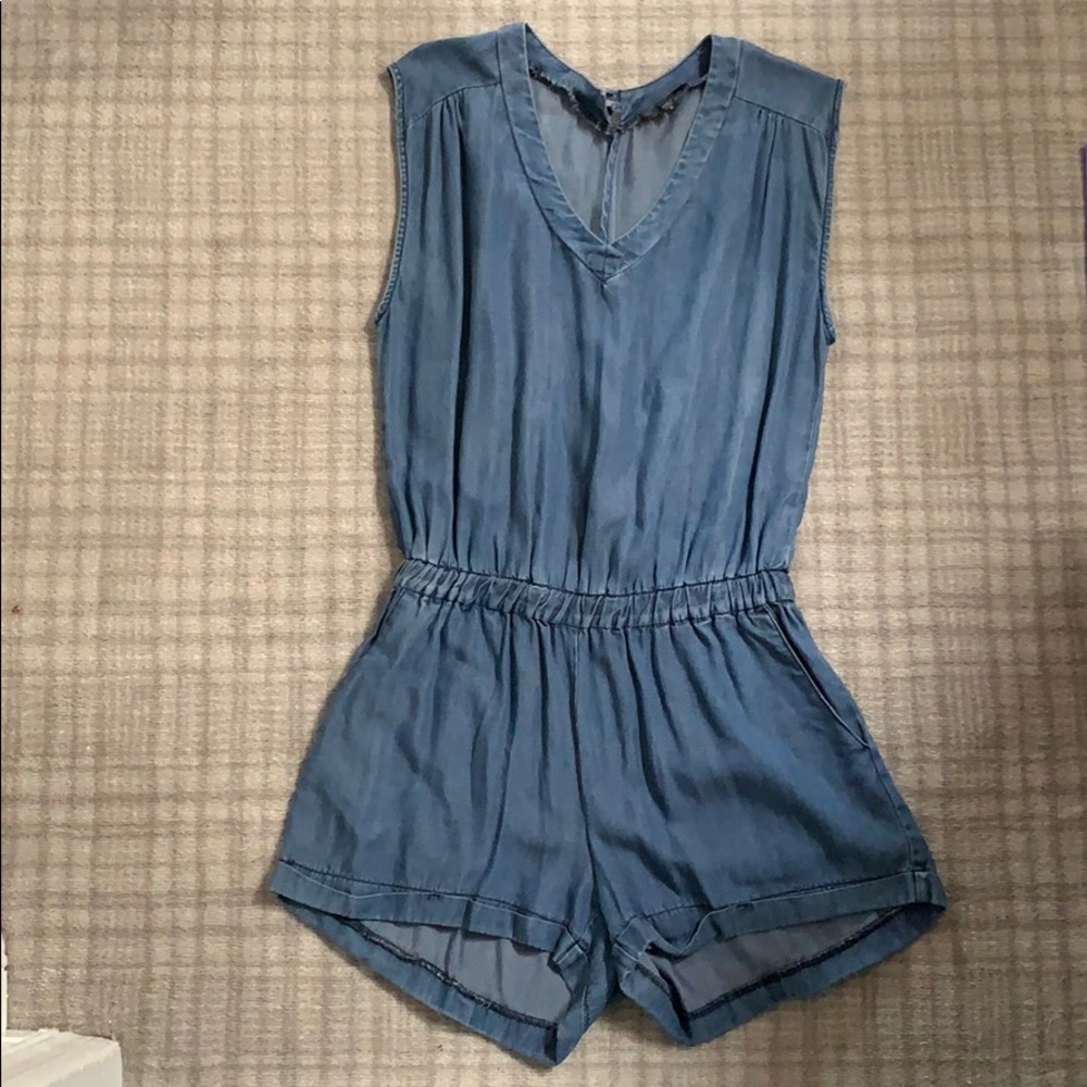 Aqua denim romper